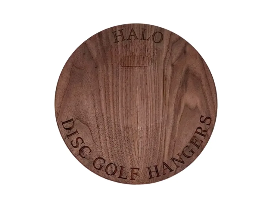 Walnut disc golf hanger with custom engraving